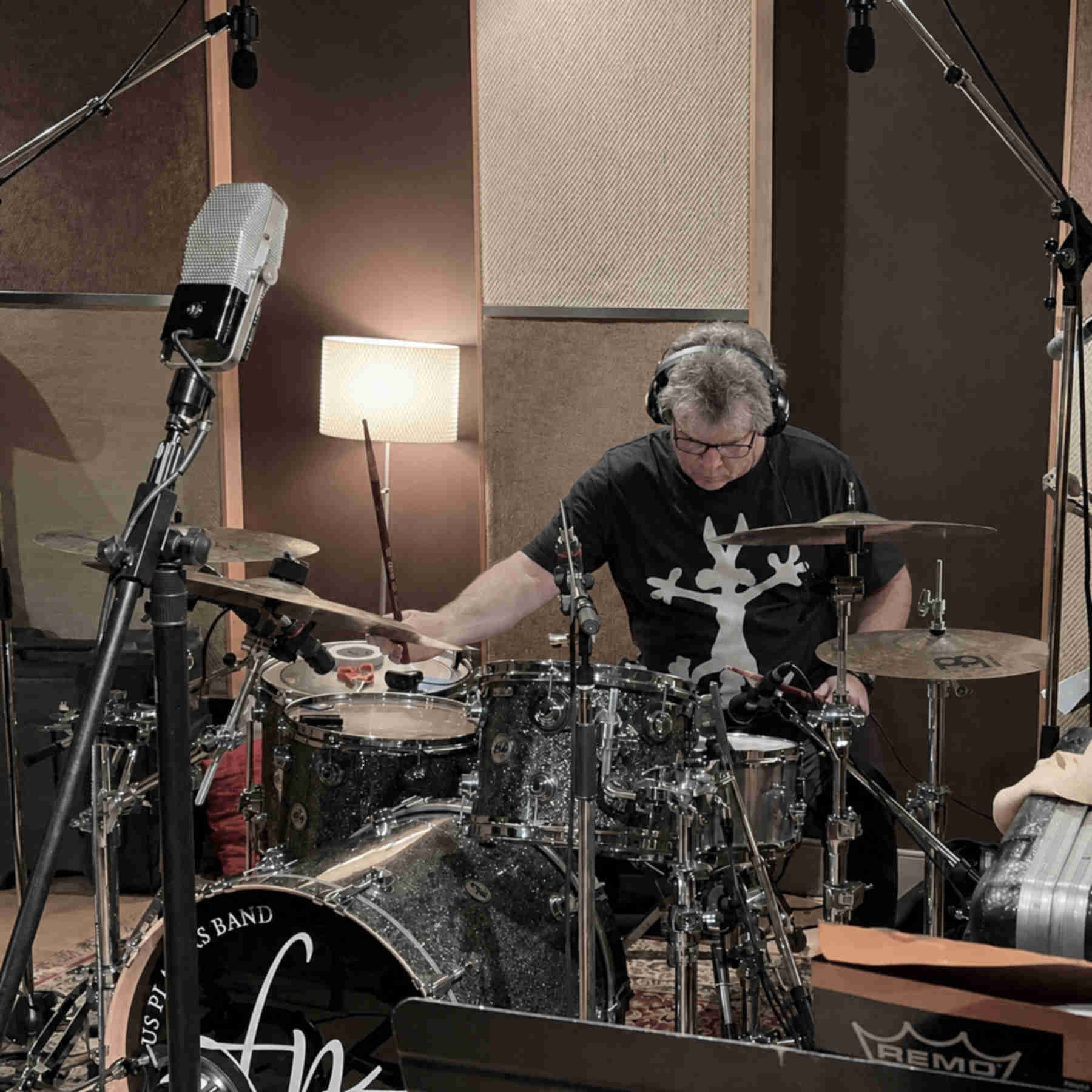 Grene Genes Productions owner Greg Stuart playing his drum kit